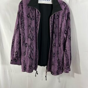 Purple Bomber Jacket with Snakeskin Print reversible!